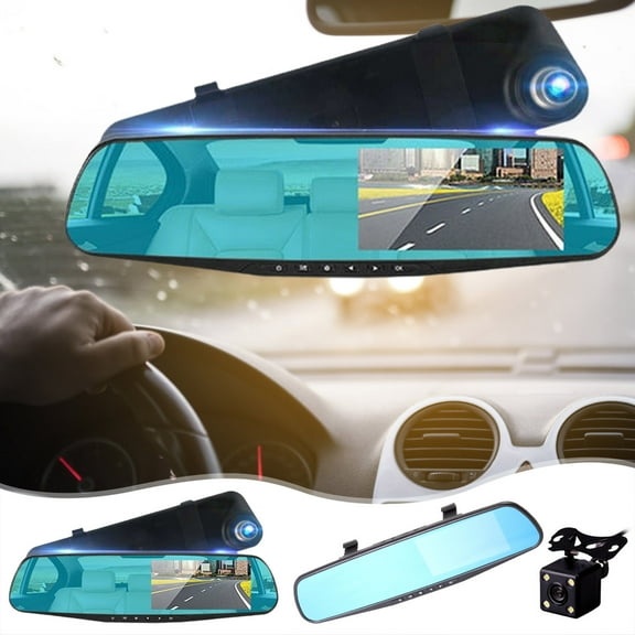 Car Rearview Mirror Driving Recorder Front and Rear 1080p Driving Recorder with Reversing, Car DVR