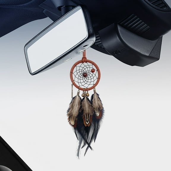 Car Rearview Mirror Hanging Ornament, Elegant Dreamcatcher with Beads and Feathers, Peaceful Decoration for Cars, Homes, and Offices, Unique Gift Idea