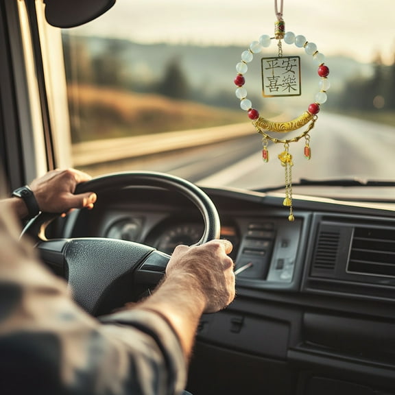 Car Rearview Mirror Pendant, Antique Security Interior Decoration, Decorative Hanging Ornament for Car Interior Ambience and Vehicle Personalization