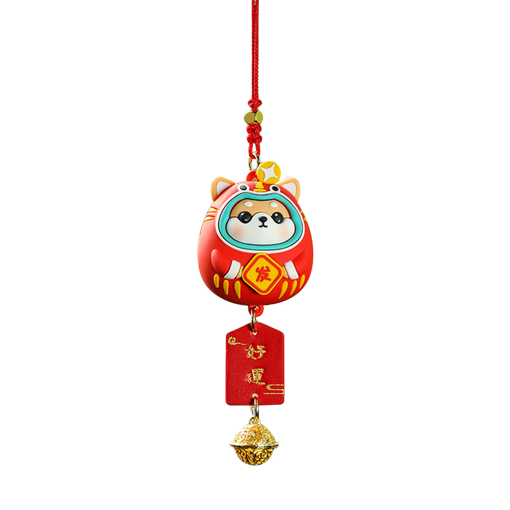 Swinging Shiba Inu Car Ornament With Aroma Diffuser - Cute Rearview Mirror Charm & Air Freshener For Car