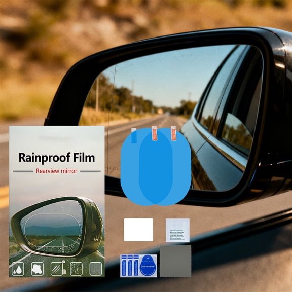 Car Rearview Mirror Rainproof Sticker, Anti-Fog and Water-Repellent Film for Clear Driving Visibility Safety Enhancement for Cars Trucks and SUVs in Rain