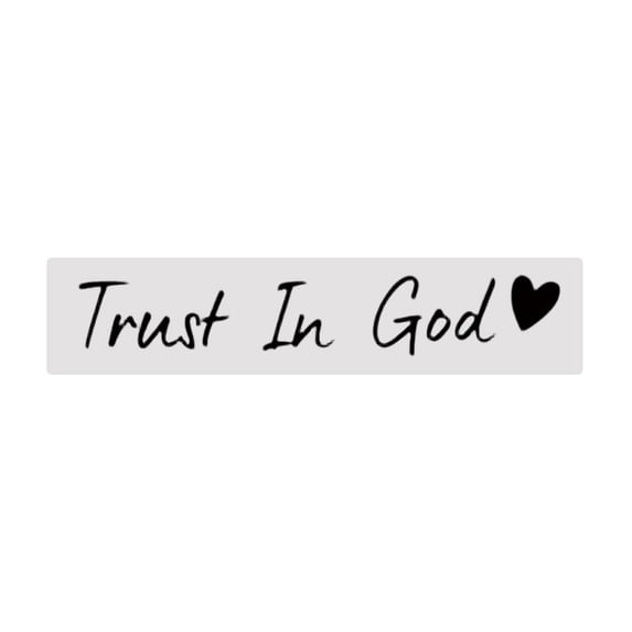 Car Rearview Mirror Stickers, "Trust In Gods" Decal, Smooth Surface Fit (1 Piece) (Black)
