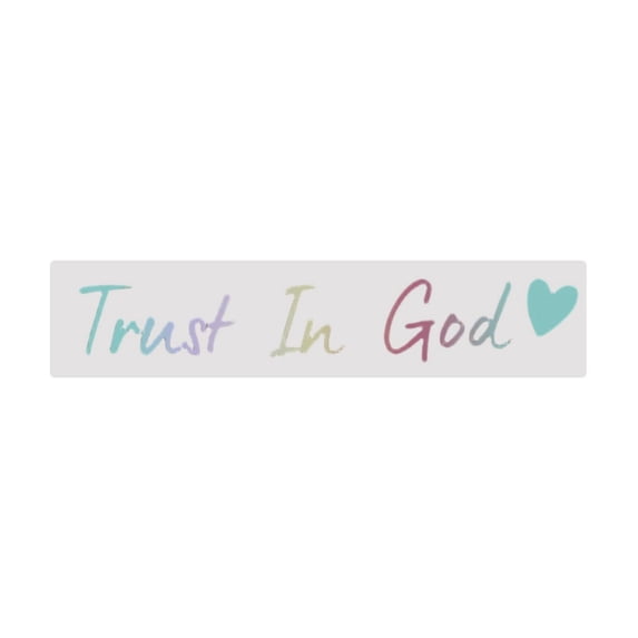 Car Rearview Mirror Stickers, "Trust In Gods" Decal, Smooth Surface Fit (1 Piece) (Multicolor)