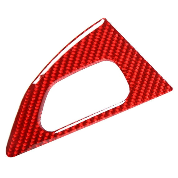 Car Red Soft Carbon Fiber Passenger Door Lock Button Frame Cover Trim Stickers For Corvette C7 2014