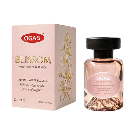 Car Reed Diffuser Air Freshener, 120 mL Liquid Fragrance in Glass Bottle for Cup Holder & Vehicle Interior, Floral Poetry Scent