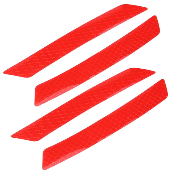 Car Reflective Safety Stickers, 4Pcs Universal Car Side Door Edge Wheel Eyebrow Bumper Reflective Decals Safety Warning Strip Tape Sticker(red)