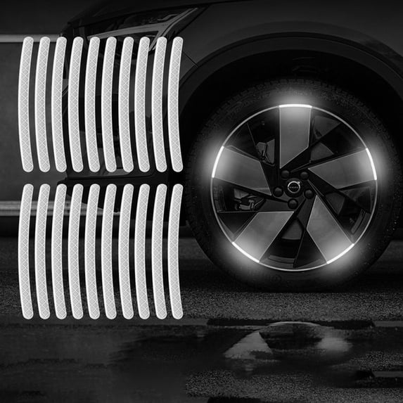 Car Reflective Wheel Strips 40PCS - Night Safety Warning Anti Scratch Rim Decals Waterproof Automotive Exterior Accessories for Truck SUV Motorcycle Bicycle Outdoor Use