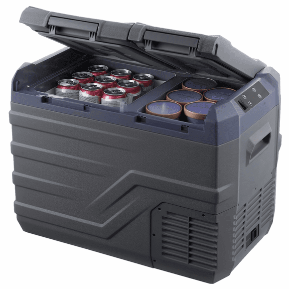 Car Refrigerator 32L, 12V/24V Dual Zone Portable Fridge Freezer, -4 to 68F Adjustable, Compressor Cooler for Camping, RV, Truck & Home - Rapid Cooling