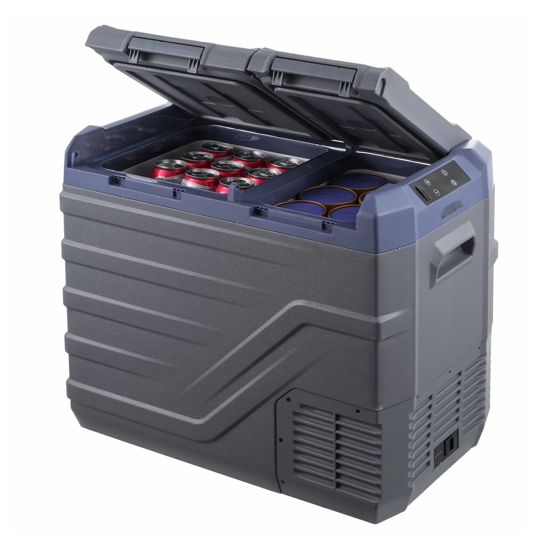 Car Refrigerator 40L, 12V/24V Dual Zone Portable Fridge Freezer, -4 to 68°F Adjustable, Compressor Cooler for Camping, RV, Travel, AC/DC Power