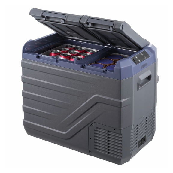 Car Refrigerator 40L, 12V/24V Dual Zone Portable Fridge Freezer, -4 to 68F Adjustable, Compressor Cooler for Camping, RV, Travel, AC/DC Power