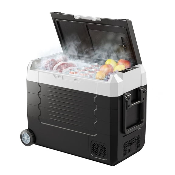 Car Refrigerator - 48QT Compressor Cooler, 12/24V/110-240V, Dual Zone, APP Control, Portable Electric Fridge for RV, Camping, Fishing, Truck