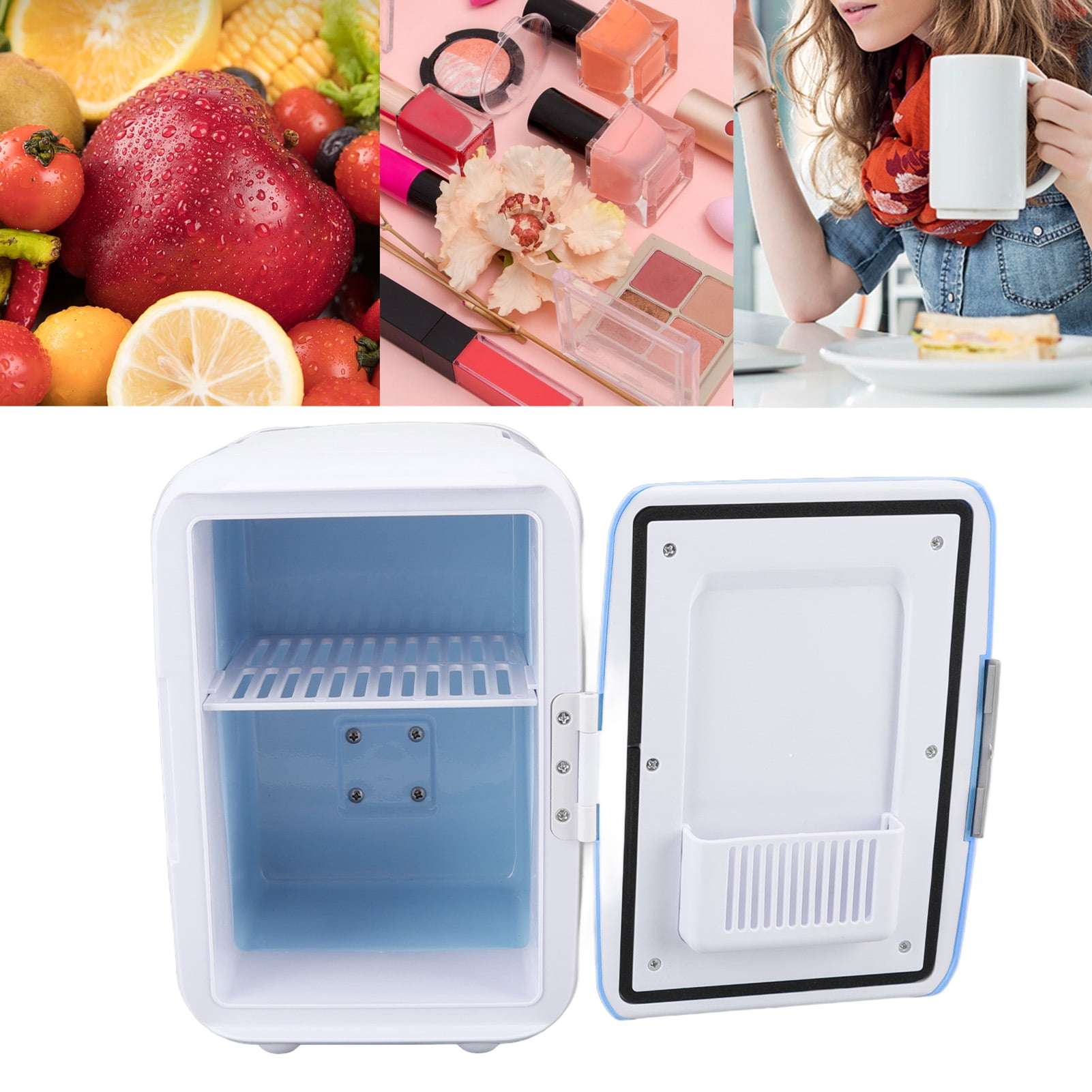 Car Refrigerator, 4L Portable Mini Car Fridge With Detachable Partition And Handle Space Saving