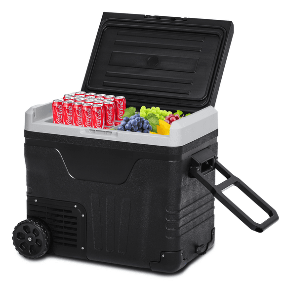 Car Refrigerator, 53 Quarts/50L 12 V Dual Zone Portable Refrigerator Freezer 12/24V DC and 100-240V AC for RV, Outdoor, Camping and Travel