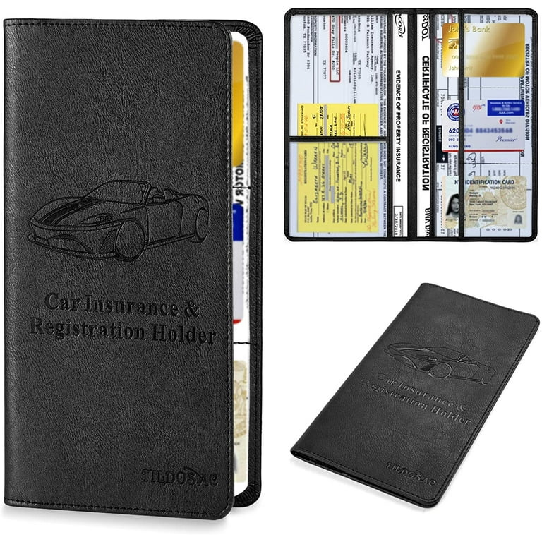 Vehicle Registration Auto Insurance Card Holder Document Wallet Glove Box Case Vehicle Registration Auto Insurance Card Holder Document Wallet Glove Box Case