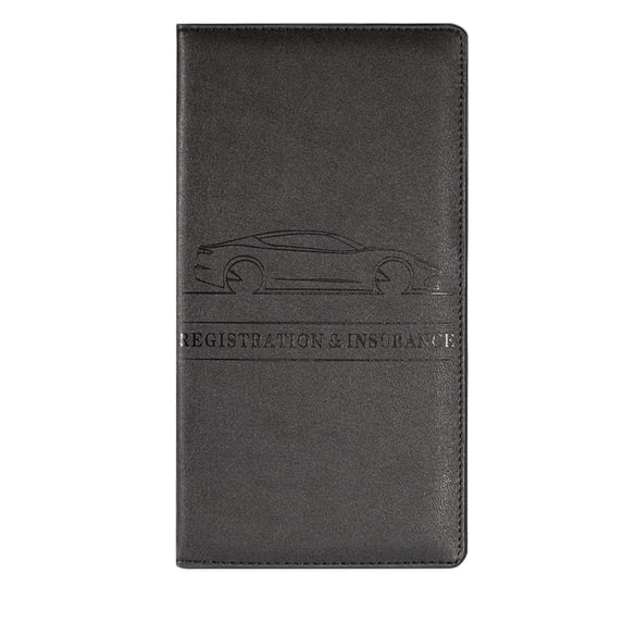 Car Registration & Insurance Card Holder | Vehicle Document Organizer with Magnetic Closure | Synthetic Leather Glove Box Storage for Drivers License, ID Cards & Emergency Information