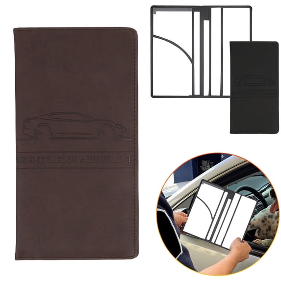 Car Registration & Insurance Card Holder With Shut Vehicle Glove Box Car Organizer For Documents Cards License