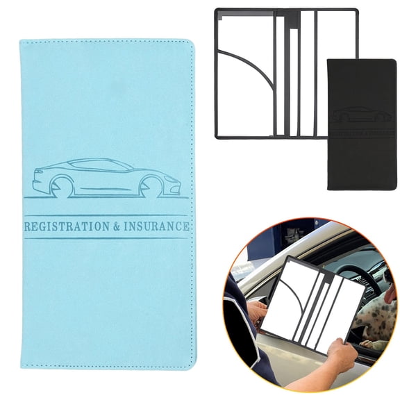 Car Registration & Insurance Card Holder With Shut Vehicle Glove Box Car Organizer For Documents Cards License