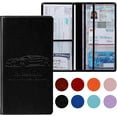 thumbnail image 1 of Car Registration and Insurance Card Holder for Women Men, Blue Glove Box Paperwork Organizer with Magnetic Buckle for Easy Access and Protect Documents and Various Cards in Vehicle（black）, 1 of 7