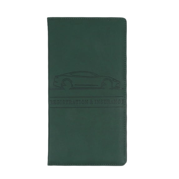 Car Registration & Insurance Card Holder with Zipper, Vehicle Glove Box Organizer for Documents, Cards, and License, Durable PU Leather