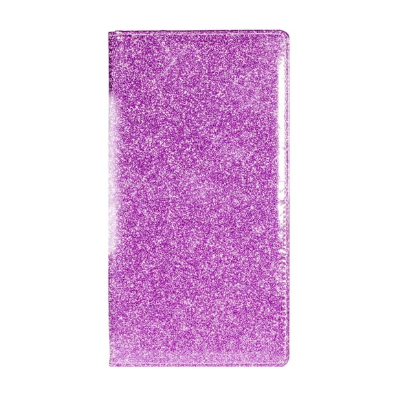 Car Registration And Insurance Holder Glitter PU Leather Girly Accessories Interior For Women Wallet Case With Closure Documents Cards Driver License Purple Gold