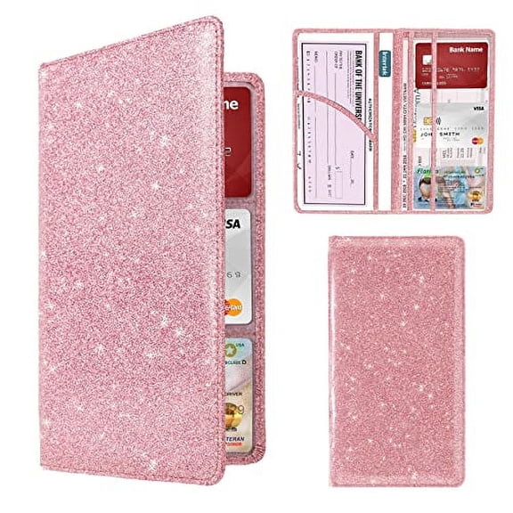 Car Registration and Insurance Holder Registration and Insurance Card Holder Car Essentials for Women Car Insurance and Registration Card Holder Men Pink Car Essentials (Bling pink)