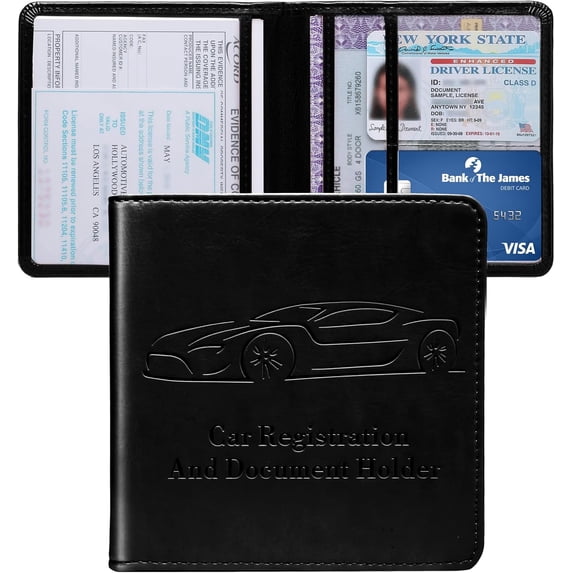 Car Registration and Insurance Holder Vehicle Glove Box Organizer with ...