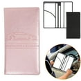 thumbnail image 1 of Car Registration and Insurance Card Holder, Pu Leather 5"×9.5" Organizer with Shut and 4 Clear Slots, Embossed Car Documents for License Pink, 1 of 4