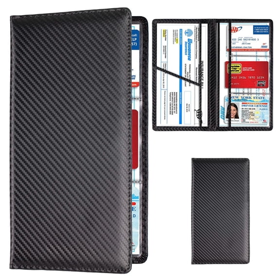 Car Registration and Insurance Card Holder, Vehicle License Document Glove Box Compartment Organizer, Interior Car Accessories for Women Men Teens