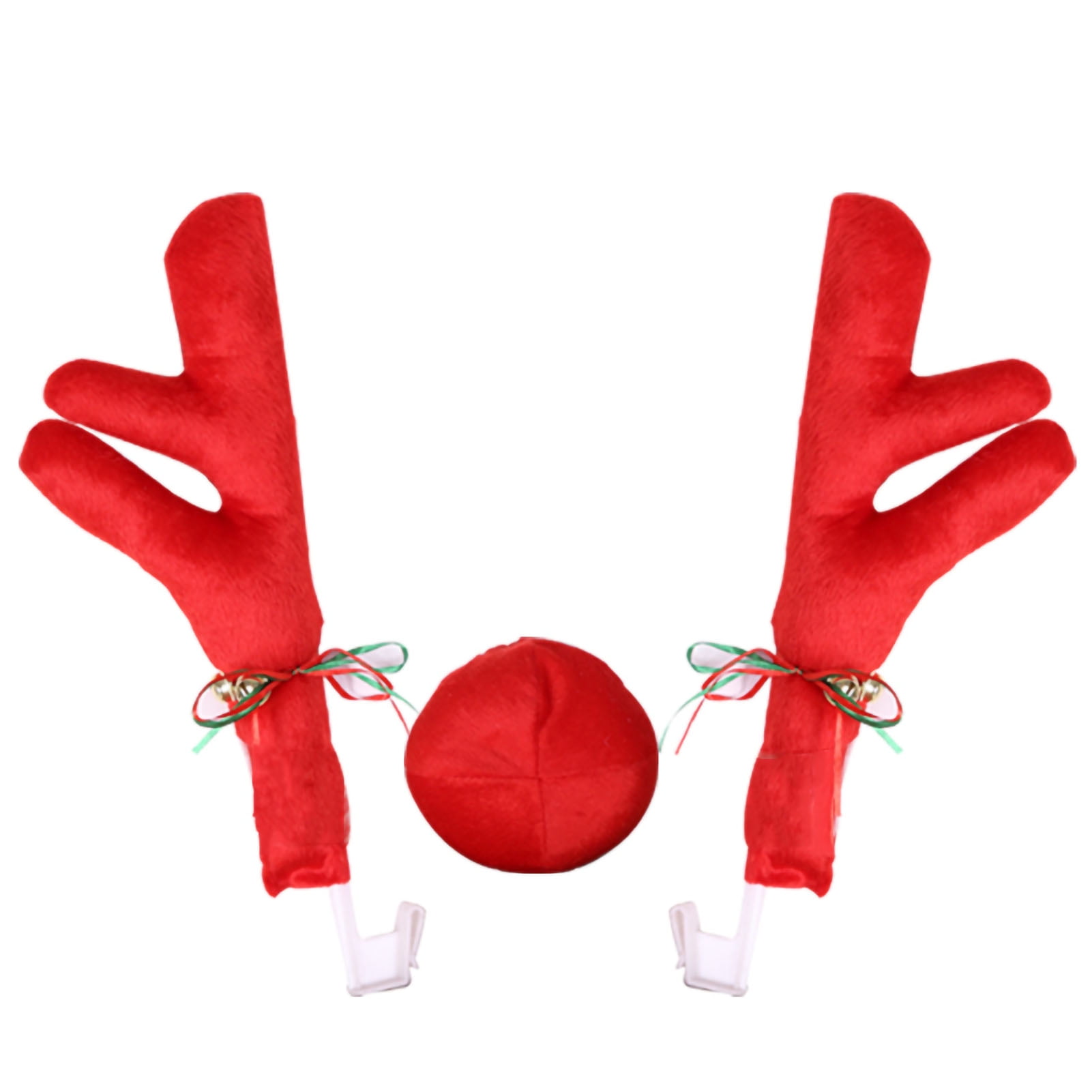 Car Reindeer Antlers Nose Set Cute Funny Reindeer Car Set with Bells