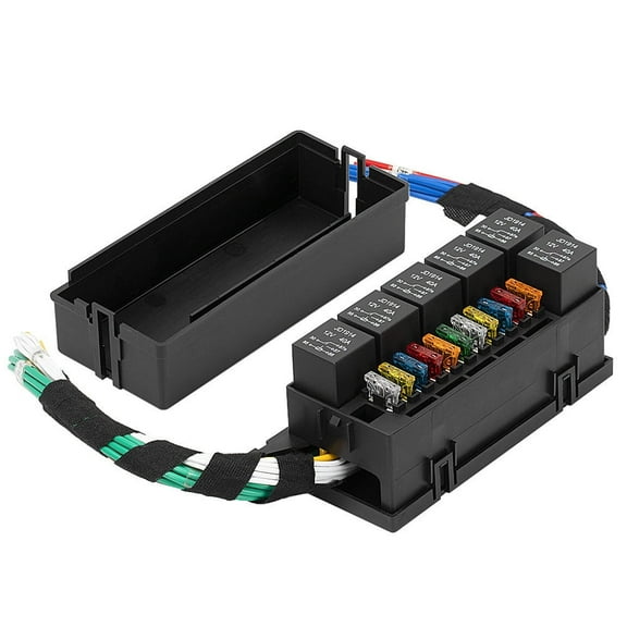 Car Relay Fuse Box with Pre-Wires High Temperature Resistant 11-way Fuse Box