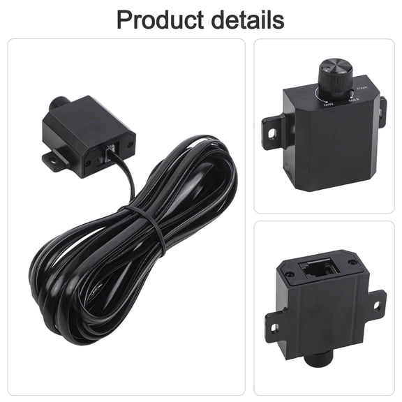 Car Remote Control Subwoofer Volume Adjuster with 5m 4-Core Cable, for Car Audio Systems and Optional 6-Pin Connector, Direct Mount Black ABS for In-Vehicle(35m+6needle)