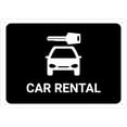 thumbnail image 1 of Car Rental Black Metal Aluminum Sign 12 x 8 Inches - Weather Resistant, Waterproof, Indoor Outdoor Use for Rental Lot, Office, Clear Branding Alert, 1 of 6
