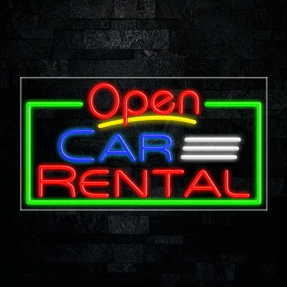 Car Rental LED Neon Sign 33"L x 18"H #35479