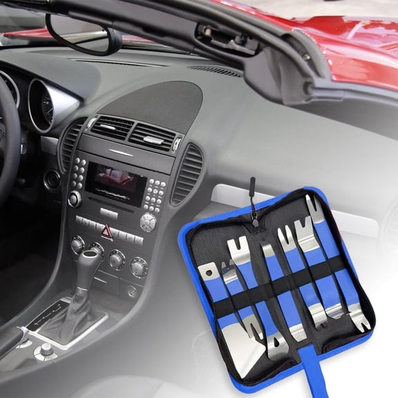 Car Repair Pry Plate Tools, 7PCS Auto Trim Removal Tool Kit, Stainless Steel Fastener Removal for Car Door Clip Panel & Audio Dashboard Dismantle