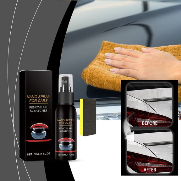 Car Repairing Spray 120ml, Ceramic Coating Car Paint Protection, Super Hydrophobic Glass Coating, Oxidation Resistance, Water Repellent Car Coating with Foam Sponge for Cars Trucks Motorcycles