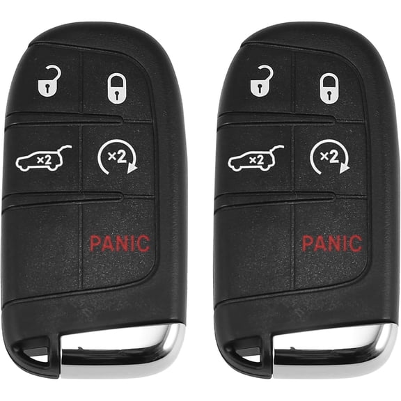 Car Replacement Keyless Entry Remote Car Key Fob M3N-40821302 433MHz 4A Chip for Jeep Compass 2017-2021 5 Buttons with Door Key 2pcs