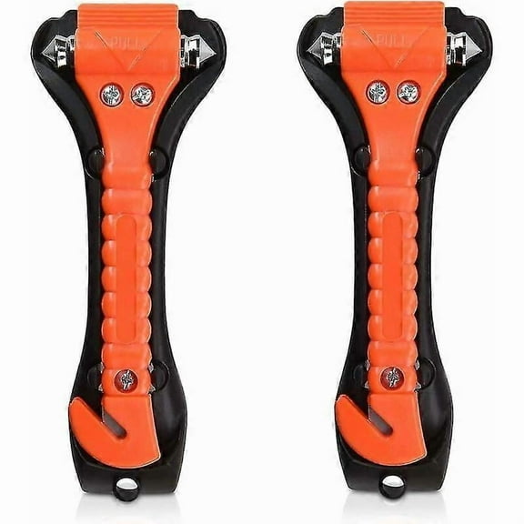 Car Rescue Hammers - 2X Emergency Hammer with Integrated Belt Cutter - Windshield Window Glass Breaker - Road Safety 19.2X7.3X3.4cm