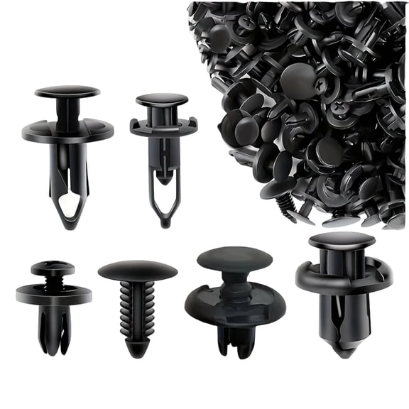 Car Retainer Clips, 6 Assorted Sizes Plastic Fasteners, 200PCS Universal Auto Body Panel Rivets, for Bumper Mudguard Liner Door Trim Panel Replacement Retaining Fixing for Most Vehicles
