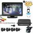 thumbnail image 1 of Car Reverse Backup Parking Sensor Radar System, Buzzer beeps, with 4.3in HD Backup Camera Car Monitor Rear Camera View Parking System Night Vision, 1 of 5