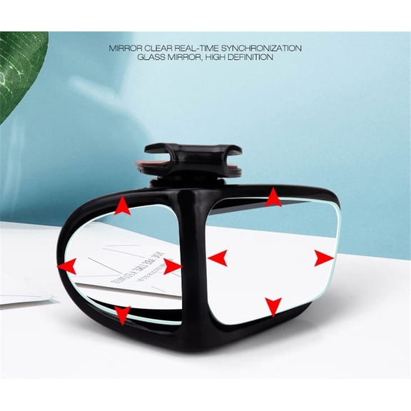 Car Right Side Mirror & Blind Spot Mirror Wide Angle Mirror Rotation Adjustable