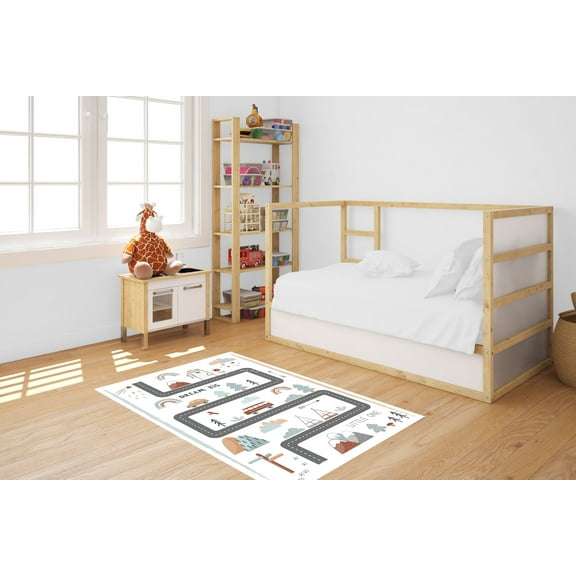 Car Road Rug, Kitchen Rug, Accent Rug, Gift Rug, Boy Room Rugs, Road Rug, Children Rug, Pattern Rug, Nursery Rug, Door Mat, Kids Room Rug, 2.6'x4' - 80x120 cm