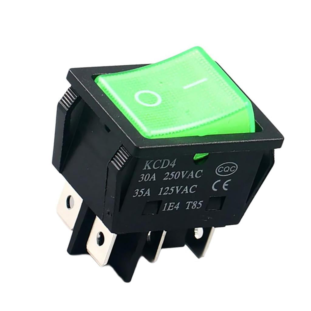 Car Rocker Toggle Switches 30A 250VAC LED Lighted Rocker Switches 6 Pin ...
