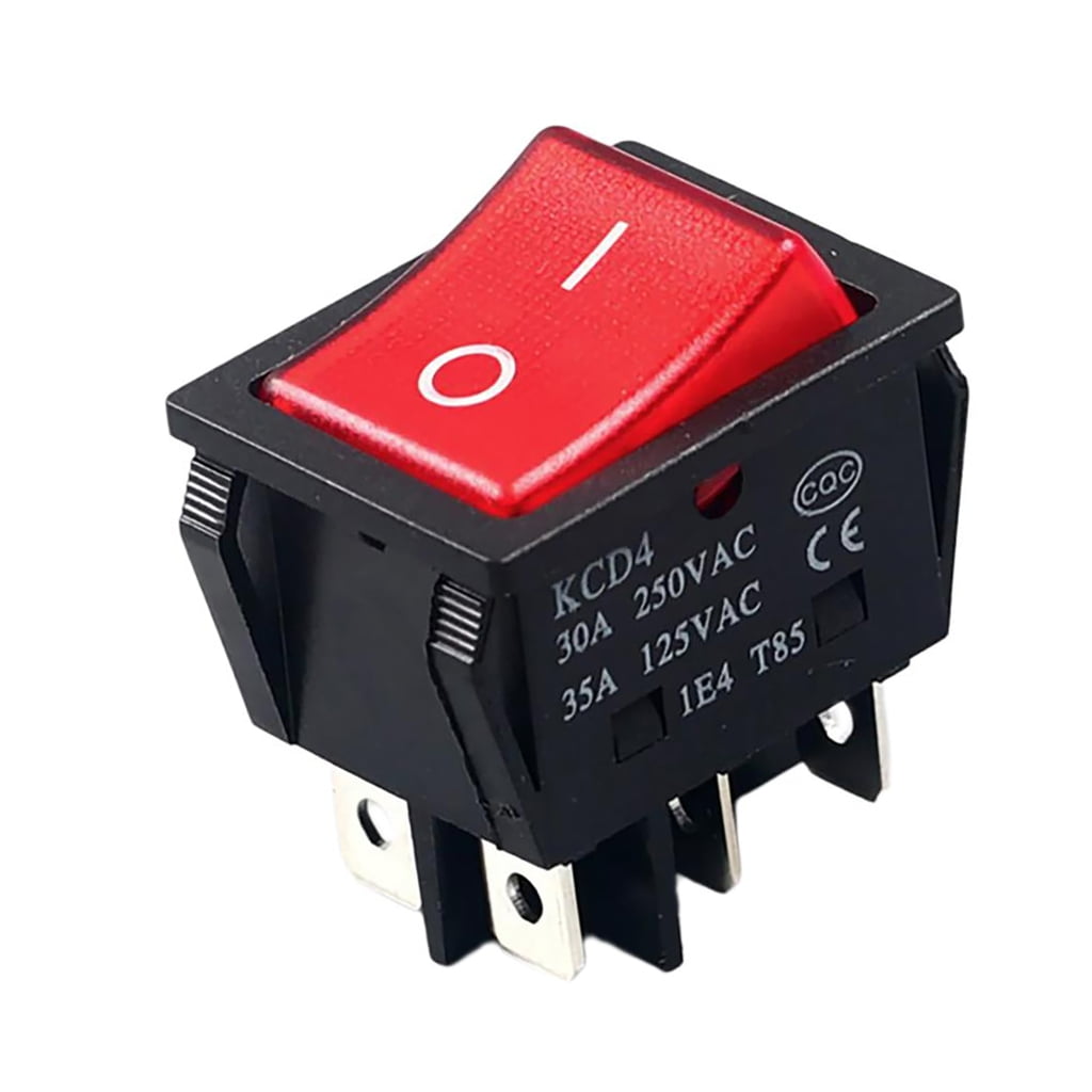Car Rocker Toggle Switches 30A 250VAC LED Lighted Rocker Switches 6 Pin ...
