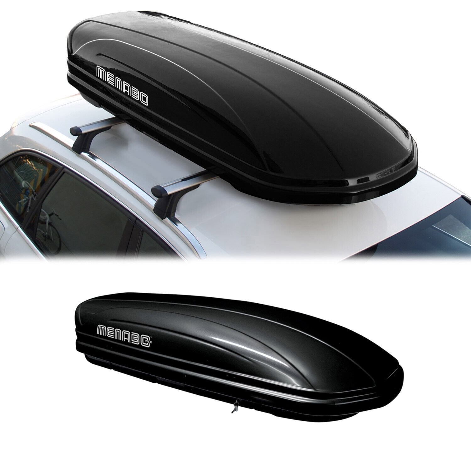 Car Roof Box 11 Cubic Ft. Rooftop Cargo Carrier Roof Mount Storage Box