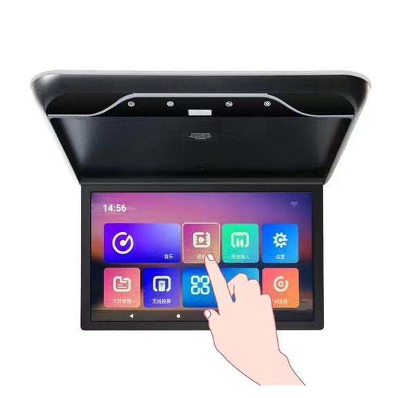 Car Roof Mount Monitor HD 1080P 19 Inch Ceiling Mount Flip Down Overhead Screen MP5 Multimedia Player WIFI/Bluetooth ,Easy to Install