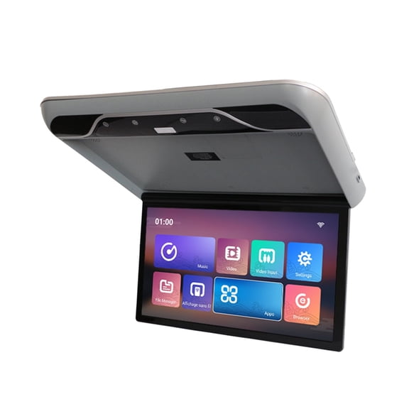 Car Roof Mount Monitor HD 1080P 19 Inch Ceiling Mount Flip Down Overhead Screen MP5 Multimedia Player WIFI/Bluetooth ,Stereo Speakers