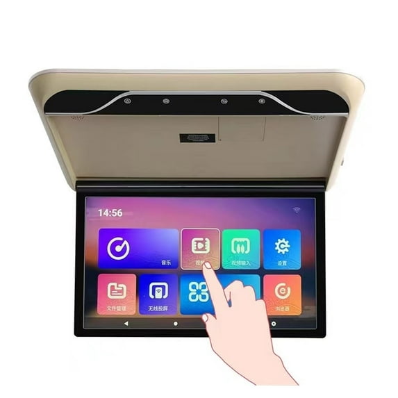 Car Roof Mount Monitor HD 1080P 19 Inch Ceiling Mount Flip Down Overhead Screen MP5 Multimedia Player WIFI/Bluetooth ,Vibrant Colors