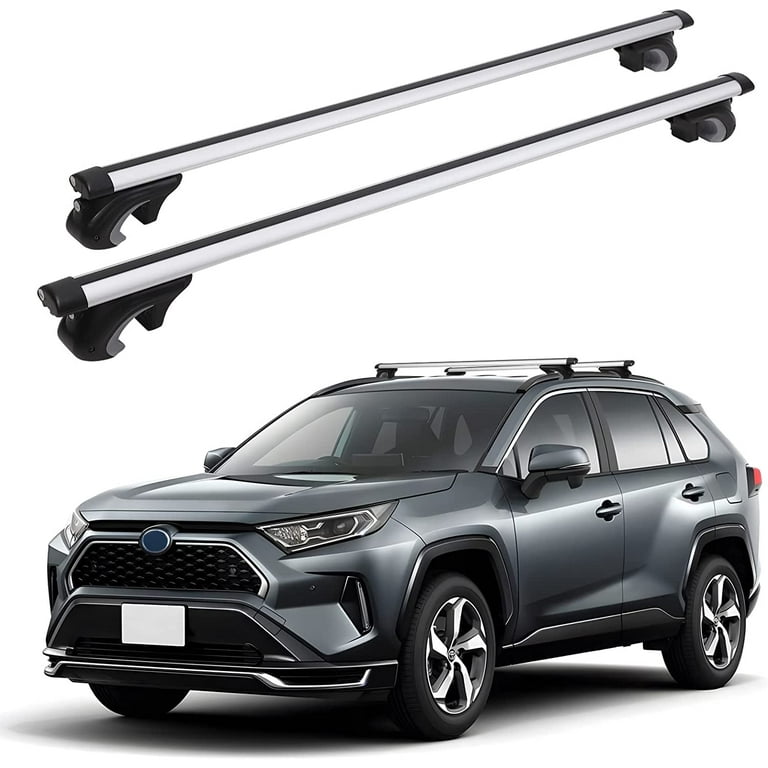 Car Roof Rack Cross Bars Universal Fit Adjustable from 10 to 54 with Grooved Side Rails Aluminum Cross Bar Replacement for Rooftop Cargo Carrier
