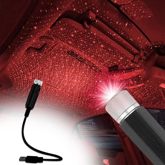 Car Roof Star Light LED USB Projection Night Sky Ambient Light Sound Activated Decorative Atmosphere Lamp Portable Easy Install Romantic Effect For Car Bedroom Party Travel Decoration Use