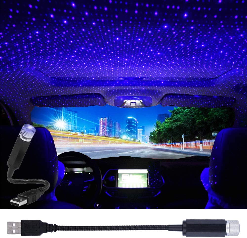 Car Roof Star Night Light, Portable Adjustable USB Flexible Interior LED  Show Romantic Atmosphere Star Night Projector for Cars,Bedrooms,Parties,etc  